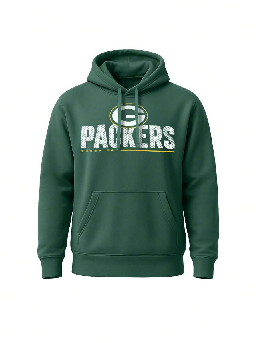 Nike Boy's Pullover Hoodie Green - GREEN WHITE YELLOW BLACK - View 1