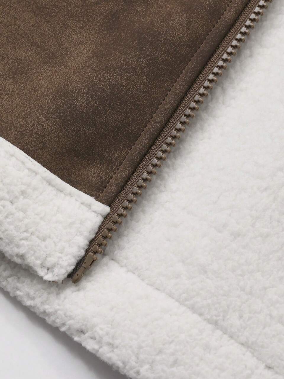 Women's Autumn/Winter Loose Fit Sherpa Fleece Vest, Business Casual Street Style Stand Collar Jacket, Regular Outerwear Women Coats