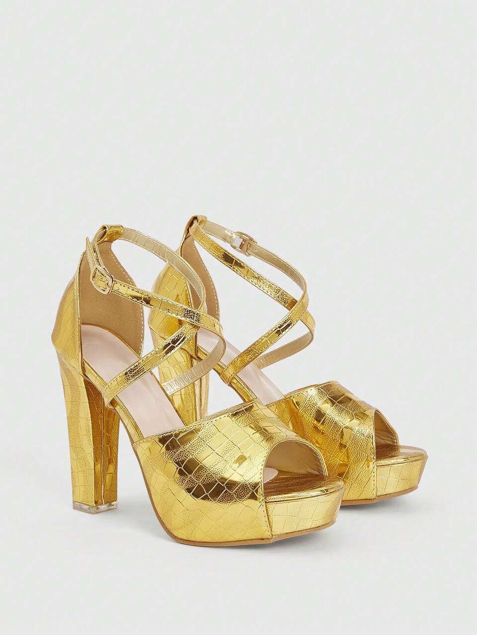 CUCCOO LuxiPop New European And American Hollow Thick Heel Open Toe Sexy Fashion Women's High Heel Sandals