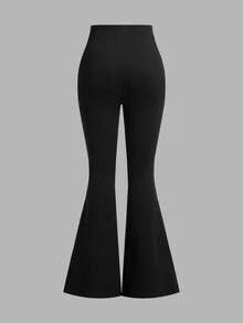 SHEIN EZwear 女式高腰紧身喇叭裤三件套，秋冬 - 彩色 - 查看 8