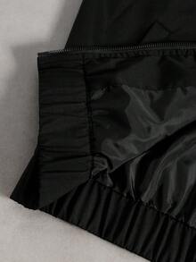 PAVTROS Men's Long Sleeve Casual Fashion Street Contrast Piping Zip-Up Stand Collar Outdoor Windbreaker Jacket, Autumn - Black - View 5