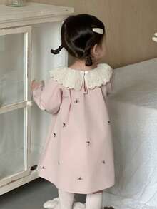 DAZY 女嬰圓領荷葉邊飾全印花舒適居家服幼兒 - 淺粉色 - 查看 2