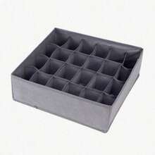 1/2pcs Foldable Drawer Organizer Box, 24 Grid Compartments Storage For Socks, Underwear, Clothes, Space Saving For Wardrobe, Bedroom - Grey - View 17