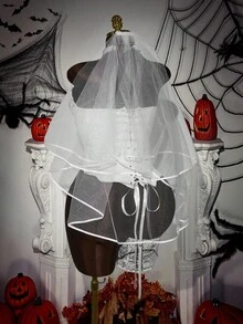 Áo nịt ngực bó sát gợi cảm hình trái tim Amplova Halloween Corpse Bride Y2K cỡ lớn cho nữ, dùng cho tiệc Halloween - Màu be - Xem 6