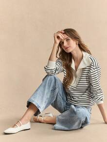 Rosivie 2025夏季新款法式方头百搭黑色镂空编织带低帮透气舒适平底女鞋，圣诞节必备 - 白色 - 查看 2