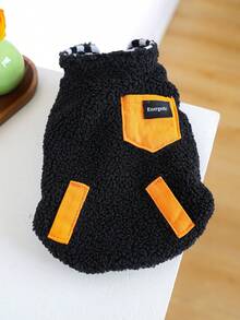 PETSIN 1件猫狗通用宠物服装秋冬加厚双面保暖外套黑白棋盘格背心休闲装 - 黑與白 - 查看 10