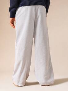 SUMWON Ribbed Wide Leg Palazzo Pants For Girls Casual Loose Fit Comfortable Trousers - Royal Blue - View 2