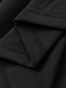 Livesso Women's Summer Super Short Elastic Fitted Leggings Patchwork Sexy Mini Skirt - Black - View 6