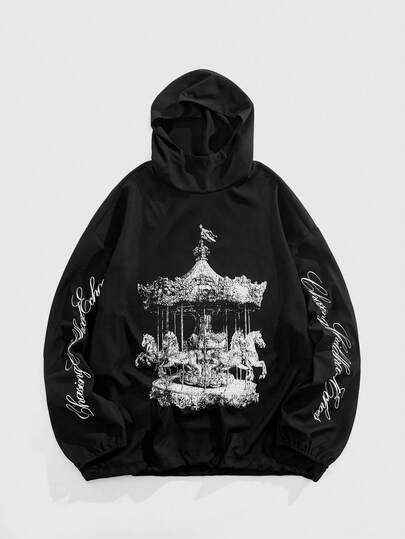 Street Life sweat-shirt à capuche à manches longues minimaliste pour hommes