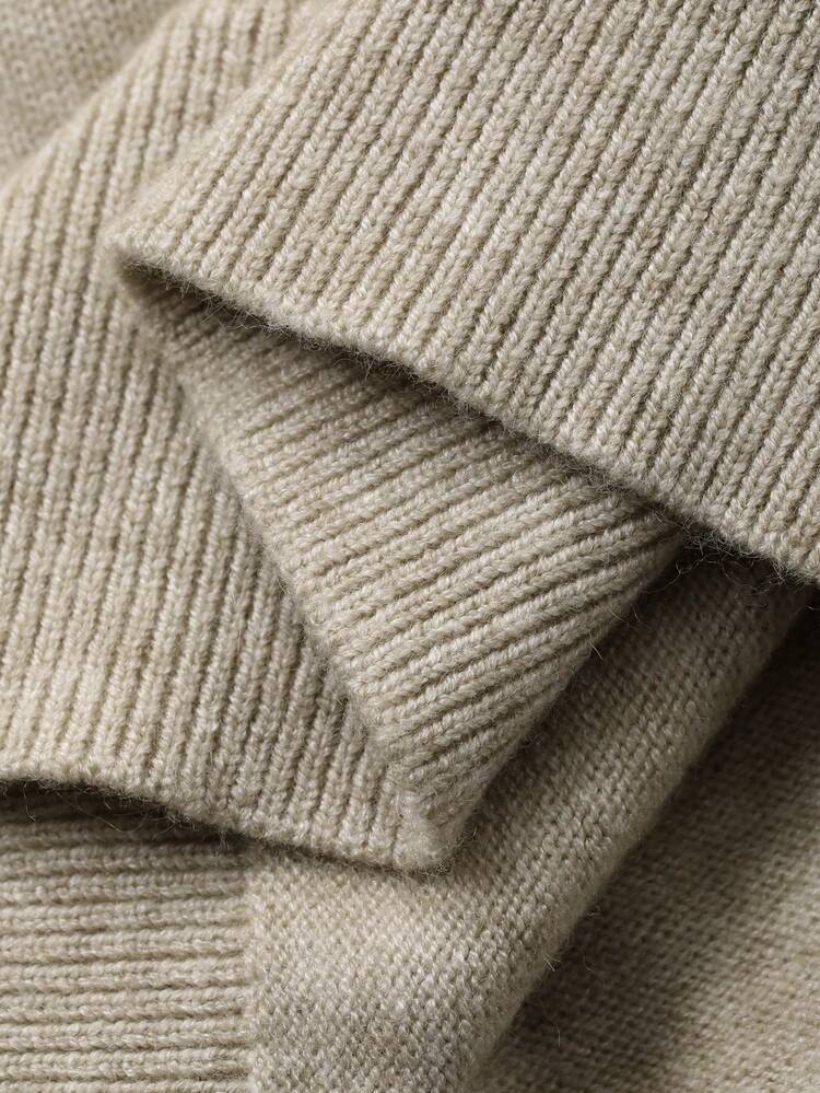 Men's Slim Fit Turtleneck Sweater In Khaki, Autumn