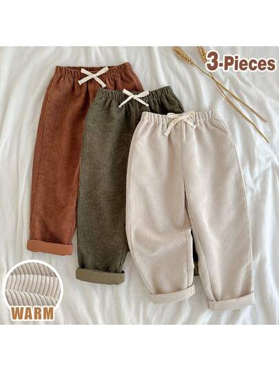 Loomiva 秋冬款男童休闲纯色裤