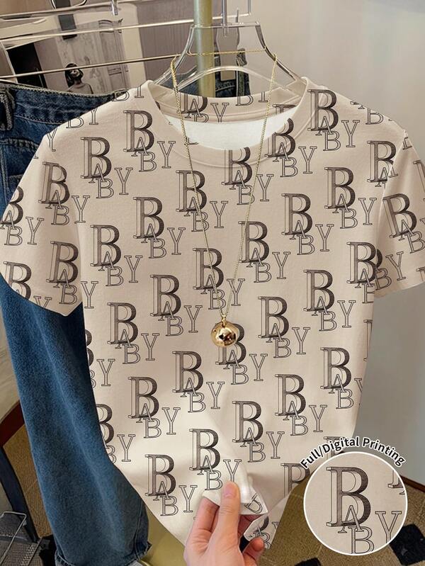 Resyla 女式休闲字母印花短袖T恤，夏季