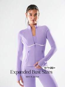 GLOWMODE FeatherFit™ For DD+ Slim-It Streamline Performance Secure Pockets Zip Up Long Sleeve Jacket Low Impact Yoga Pilates Daily Fall - Lilac Purple - View 1