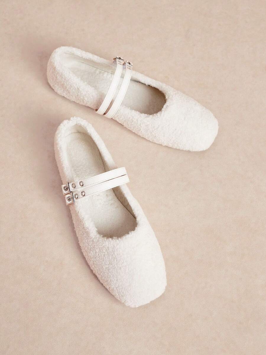 Rosivie 2024 Nuovi Mary Jane Flat Primavera per Donna, Scarpe Rosa Pastello Adatte per Abiti, Mocassini Flat a Collo Basso - Bianco - Visualizzare 1