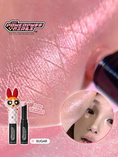 The Powerpuff Girls X SHEGLAM Power-Noia Shimmer Stick-Sugar Highlighter Powder High-Shine Finish Blue-Green Reflective Sheen Multi-Use Highlighter Single Eyeshadow Glow Face Makeup Brand Beauty Makeup Face Paint Cosmetic For Women Girls Perfect For Winter Ideal For Y2K Fancy Fashion Suitable For Birthday Christmas Gift Party Ready Best Color