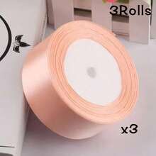 1 卷 4 厘米宽缎带带，用于人造花领结 Ramos 配饰和礼品包装和烘焙、蝴蝶结、工艺品、装饰丝带带，用于 DIY 制作花束丝带玫瑰永久花永恒玫瑰配件花园工具装饰情人节礼物、新年婚礼圣诞装饰、纯色涤纶面料、多种颜色可选 - 彩色 - 查看 24