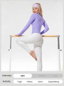 GLOWMODE FeatherFit™ Slim-It Streamline Performance Secure Pockets Zip Up Long Sleeve Jacket Low Impact Yoga Daily Fall