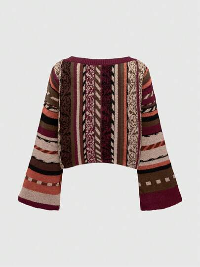 Hippie pull rayé vertical style hippie bohème