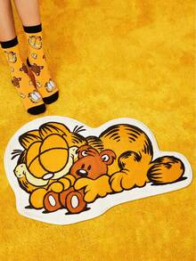 GARFIELD | SHEIN 1 件可爱猫形毛绒装饰地毯和熊，适用于门、浴室、节日，柔软吸水材料，防滑底漆 - 彩色 - 查看 4