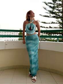 SILVIA DI SANTO Trang phục hai mảnh dành cho phụ nữ mặc hàng ngày - Màu xanh lam - Xem 1