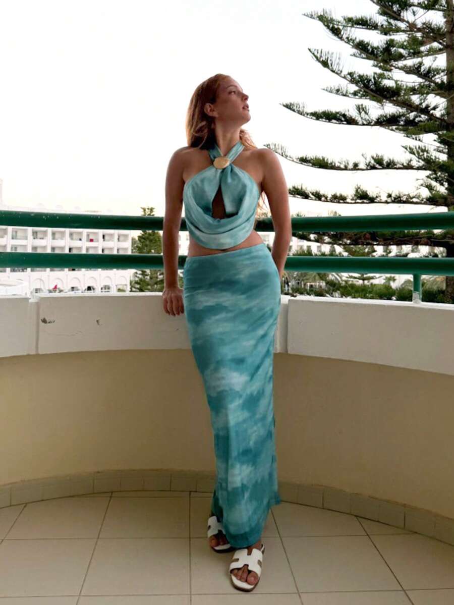 SILVIA DI SANTO Trang phục hai mảnh dành cho phụ nữ mặc hàng ngày - Màu xanh lam - Xem 1