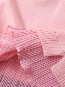 Vestito semplice ed elegante con collo rotondo per ragazze, adatto per casa, uscite, feste, ritorno a scuola - Rosa - Visualizzare 9