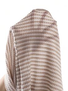 SHEIN Clasi Women's Stand Collar Knit Fitted Elastic Casual Striped Tee, Khaki, Elegant For Daily Wear, Autumn/Winter T-Shirt For Women Knitted Top Basic Top - Khaki - View 15