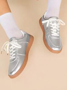 CUCCOO EASI 女士银色简约休闲运动鞋 - 銀色 - 查看 7