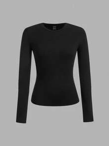 SHEIN EZwear 3 件套女士休闲紧身圆领长袖 T 恤套装，秋冬 - 彩色 - 查看 7