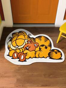 GARFIELD | SHEIN 1 件可爱猫形毛绒装饰地毯和熊，适用于门、浴室、节日，柔软吸水材料，防滑底漆 - 彩色 - 查看 2