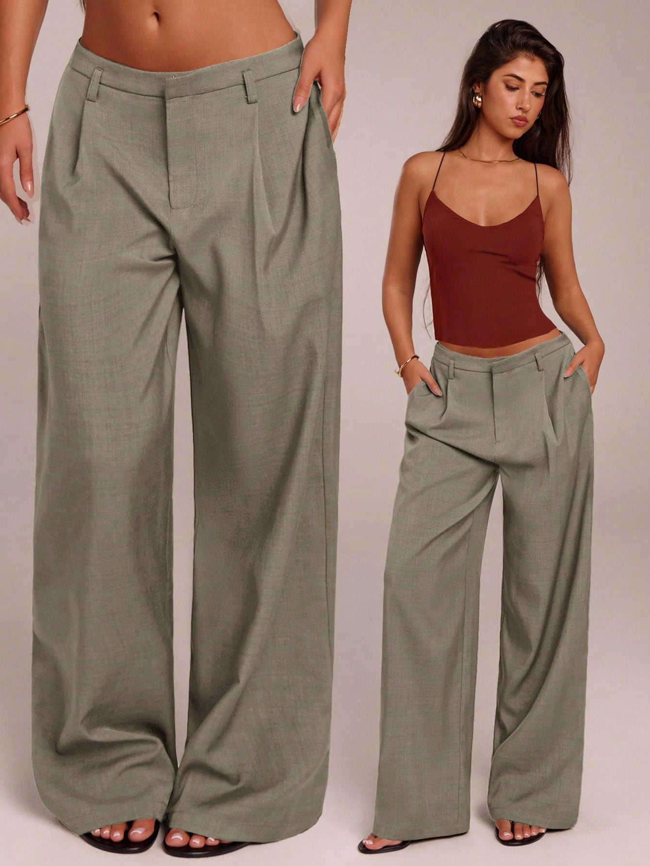 Wide-leg office trousers