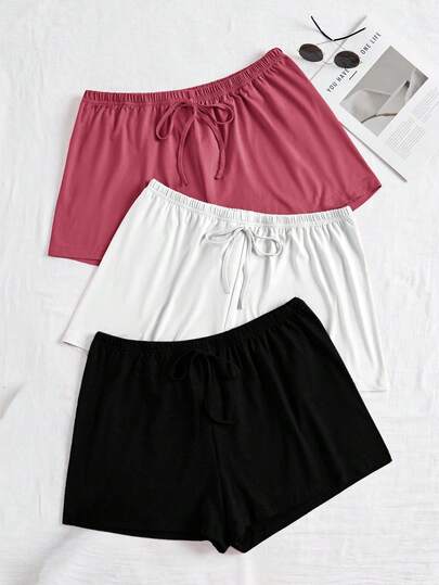 Snug Zone 3 pièces/Set Short de nuit polyvalent taille grande, en blanc, rouge et noir