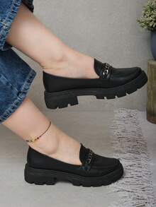 Women Loafers Shoes - Black - View 3