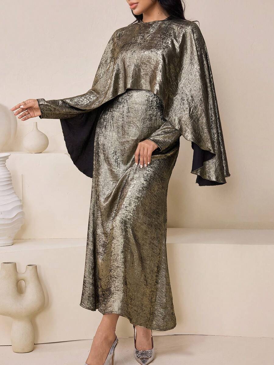 Veilorie 女士优雅派对阿拉伯风格服装套装 - 金色 - 查看 1
