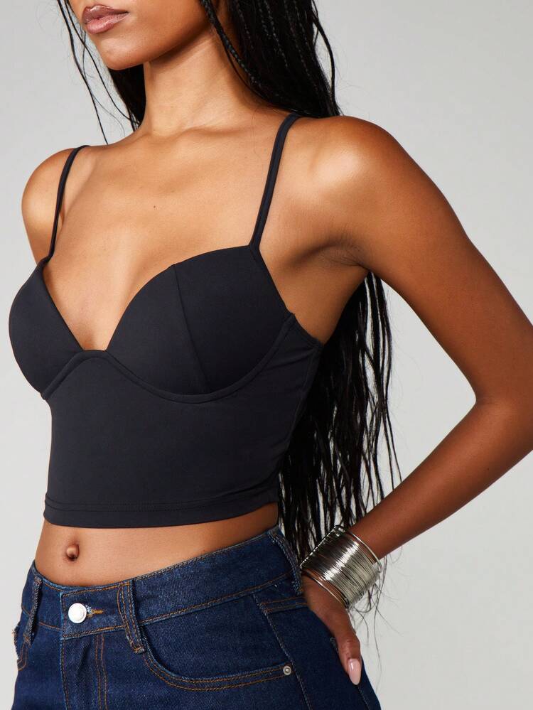 MISSGUIDED Sweetheart Crop Corset With Straps