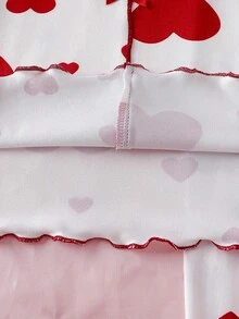 Bộ đồ ngủ tay dài in hình trái tim và nơ cho bé gái tuổi teen - Nhiều màu - Xem 8