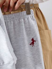 SHEIN 女童三件套休闲服装，时尚秋季服装 - 灰色 - 查看 4