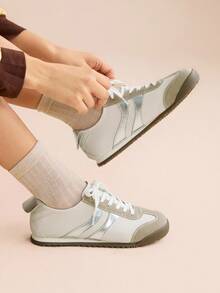 CUCCOO EASI 女士时尚白色休闲运动鞋 - 米色 - 查看 8