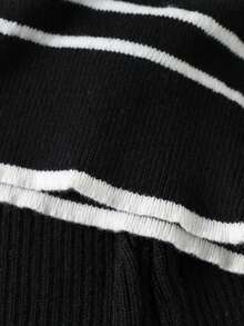 少女厚针织高领毛衣和裤子套装，秋冬