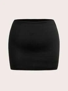 SHEIN PETITE CURVE 大码 2 件装女式新款基本款短裤 - 彩色 - 查看 9