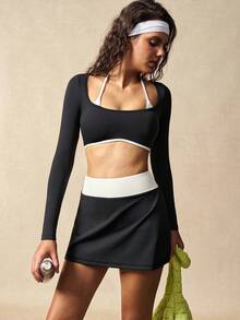 VARSIVA Women's Cropped Top And Mini Skirt Sports Set - Multicolor - View 2