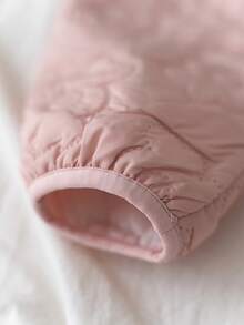 Loomiva Combinaison à capuche à manches longues en couleur unie confortable pour bébé fille - Rose bonbon - Voir 4