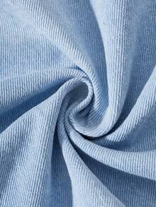 SHEIN Vintaside Kids 2 件套女婴牛仔套装 - 时尚印花夹克外套 + 休闲印花牛仔裤，街头时尚花卉印花女婴牛仔套装 - 淺色水洗藍 - 查看 6