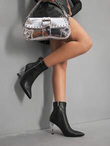 CUCCOO SZL Women's Versatile Sexy European And American Style High Heel Knee-High Boots - Black - View 4