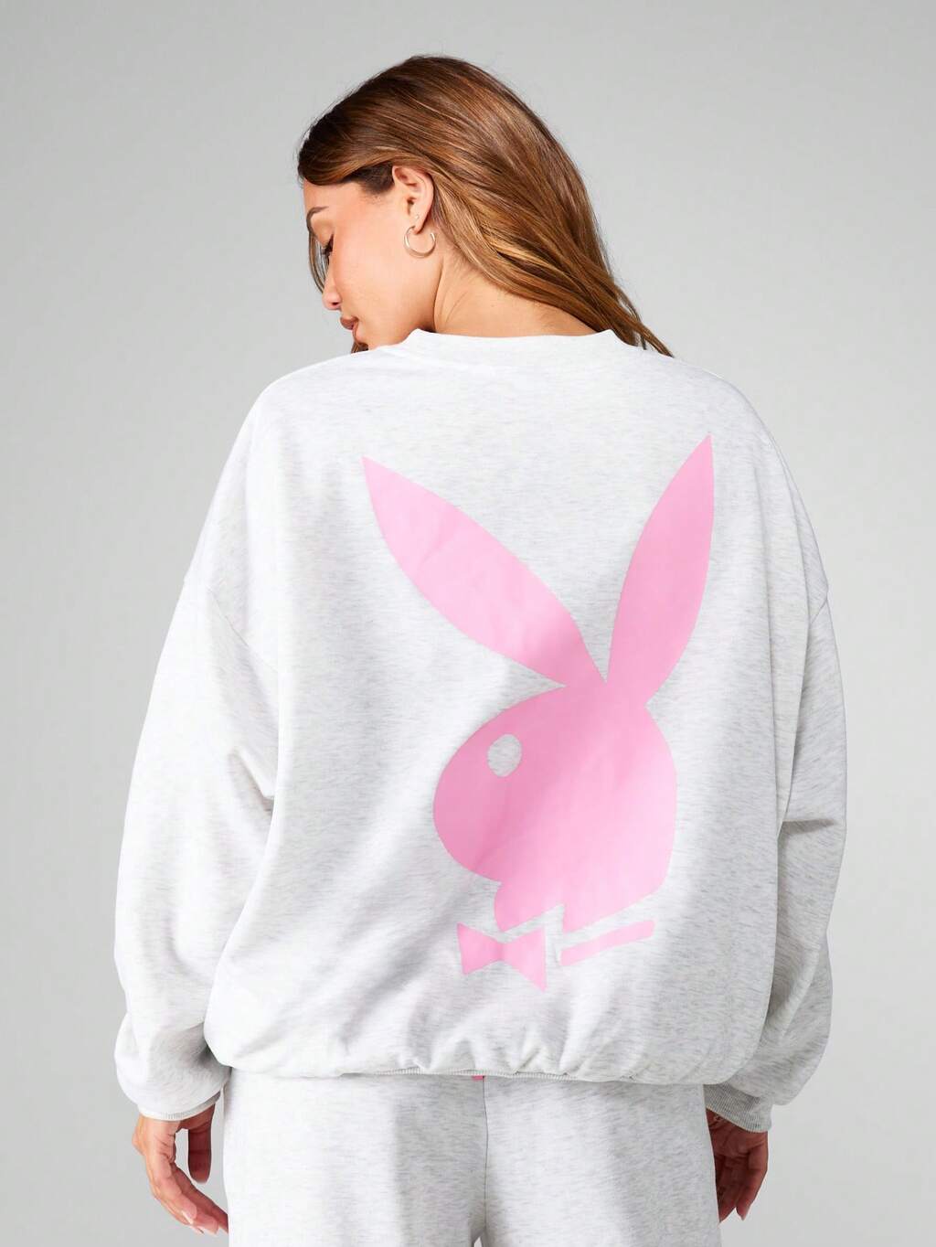 Missguided x Playboy Bluza z nadrukiem w rozmiarze oversize i króliczkiem