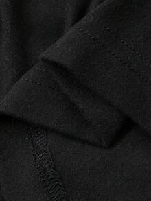 DAZY Women's Lace Patchwork V-Neck Long Sleeve T-Shirt, Autumn - Black - View 7