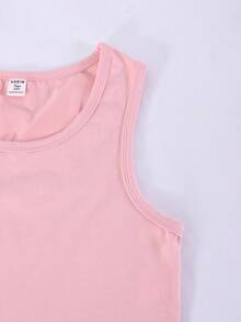 Sweetra Young 3pcs/Set Casual Relaxed Soft Solid Color Cardigan, Camisole, And Slim Flare Pants For Teen Girl Suitable For Everyday Wear Fall Winter - Pink - View 3