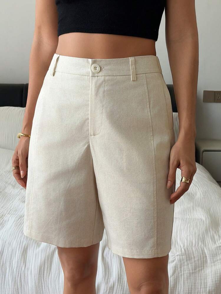 Women's Linen Style Casual City Shorts
