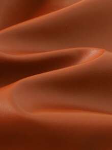 SHEIN 青少年女孩休闲度假优雅 PU 长袖翻领纽扣前短款夹克和碎花连衣裙套装 - 棕色 - 查看 8