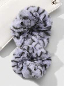 ROMWE Kawaii 2 件/套时尚韩式别致发圈，柔软毛绒豹纹/条纹/斑马纹发带，适合女士/女孩日常佩戴，送给朋友的礼物 - 彩色 - 查看 8